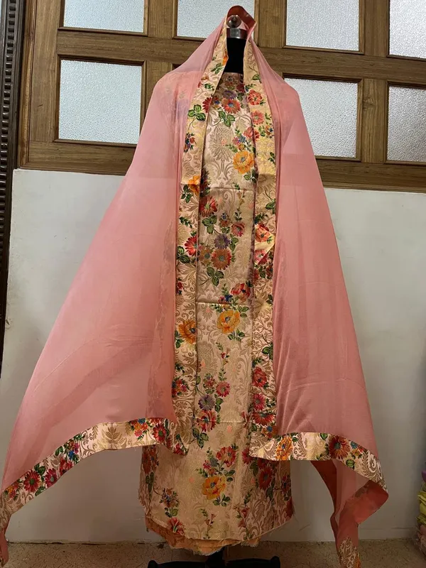 Pure_Brocade_suit_with_Digital_Print_Paired_with_chiffon_dupatta_with_4_Side_Border_Attached_&_plain_Bottom
