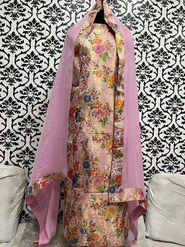 Pure_Brocade_suit_with_Digital_Print_Paired_with_chiffon_dupatta_with_4_Side_Border_Attached_&_plain_Bottom