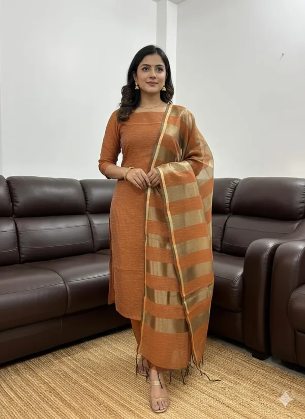 Exclusive_Festive_Season_BANARASI_Collection_Soft_linen_plain_top_Soft_linen_zari_patta__dupatta_soft_linen__plain_bottom_Each_2.50_mtr