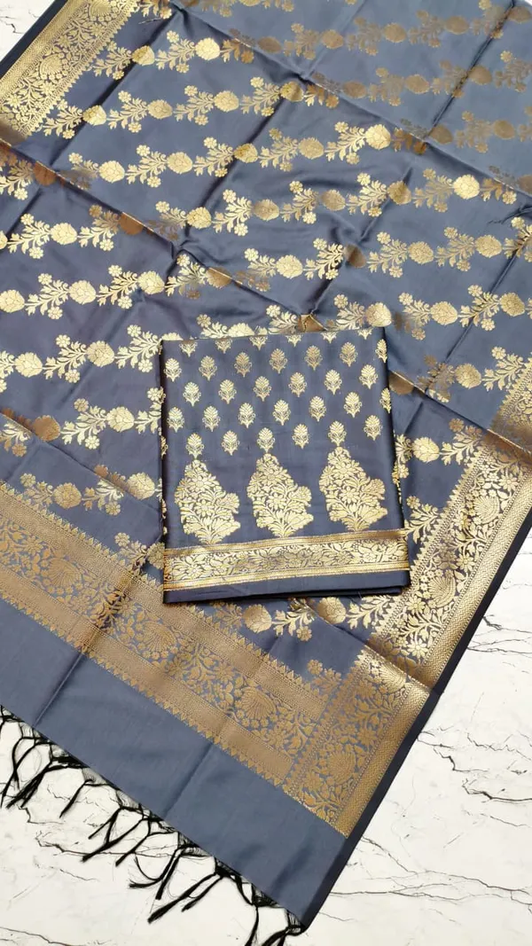 Exclusive_Banarasi_Unstitched_Salwar_kameez_with_Dupatta_BANARASI___SUIT_TOP-___silk_katan_zari_weaving_booti_daman_design_DUPATTA-__katan_silk_zari_weaving__design_Bottom.__Plain_silk_katan_2.50_meter_each
