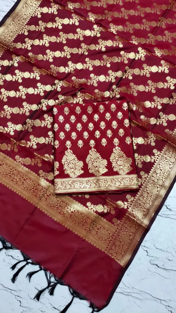 Exclusive_Banarasi_Unstitched_Salwar_kameez_with_Dupatta_BANARASI___SUIT_TOP-___silk_katan_zari_weaving_booti_daman_design_DUPATTA-__katan_silk_zari_weaving__design_Bottom.__Plain_silk_katan_2.50_meter_each