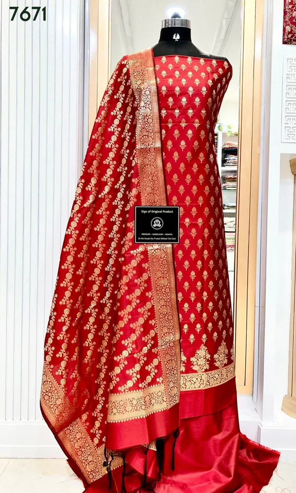 Exclusive_Banarasi_Unstitched_Salwar_kameez_with_Dupatta_BANARASI___SUIT_TOP-___silk_katan_zari_weaving_booti_daman_design_DUPATTA-__katan_silk_zari_weaving__design_Bottom.__Plain_silk_katan_2.50_meter_each