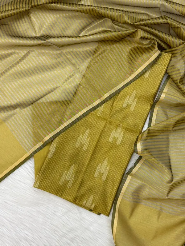Exclusive_Banarasi_Unstitched_Salwar_kameez_with_Dupatta_BANARASI___SUIT*cotton____silk_suit_TOP-_cotton_zari_weaving__with_stripe_zari_lining_DUPATTA-__cotton__silk_with_stipe_reshami_cotton_BOTTOM-___cotton_silk_plain_2.50_meter_each