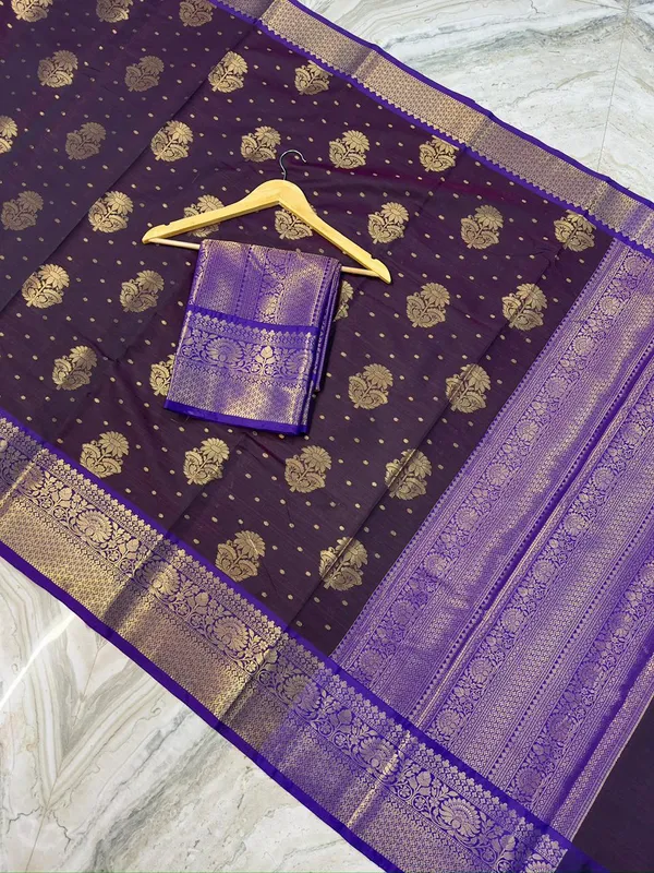 Exclusive_Premium_Banarasi_semi_silk_Saree_with_gold_zari_buta_weaving