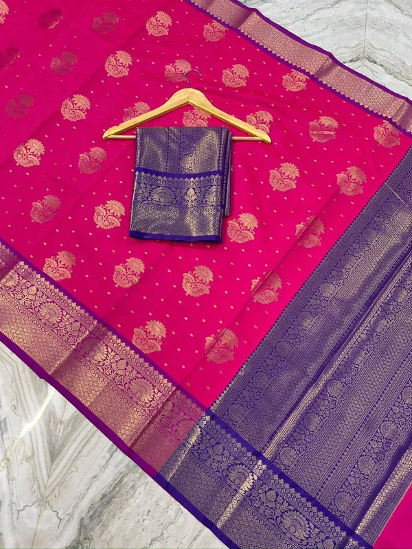 Exclusive_Premium_Banarasi_semi_silk_Saree_with_gold_zari_buta_weaving