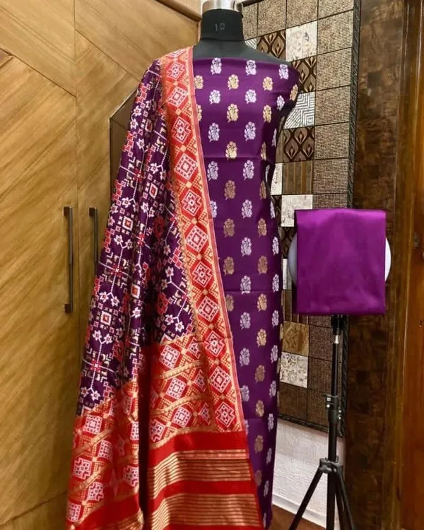 Exclusive_Banarasi_Unstitched_Salwar_kameez_with_Dupatta*___*BANARASI_SUIT*__*TOP-_Kataan_Silk_with_zari_Buta___*DUPATTA-_Kataan_Silk_with_Zari_Jaal_*BOTTOM-*_Silk_plain__*2.50_meter_each*