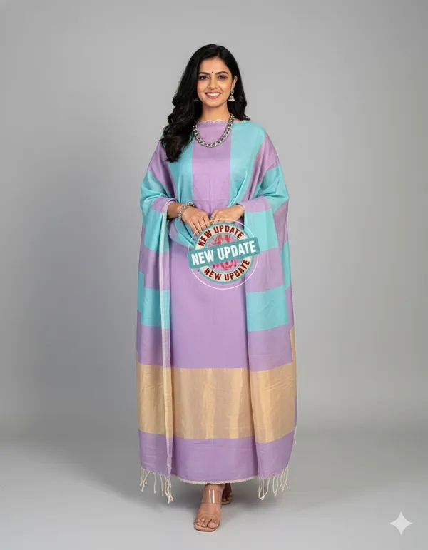 Exclusive_Banarasi_Unstitched_Salwar_kameez_with_Dupatta🦋*___*BANARASI_SUIT*cotton_suit__*TOP-_cotton_with_zari_stripe___*DUPATTA-_cotton_with_zari_patta_cotton__*BOTTOM-*_cotton_plain__*2.50_meter_each*