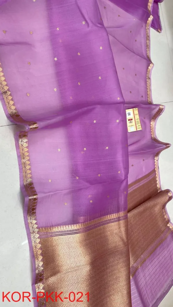 PURE_KORA_ORGENZA_SILK_BANARASI_SAREE.._HANDLOOM_SAREE_FULLY_KADUA_BUTI_ZARI_AANCHAL_&_BORDER__