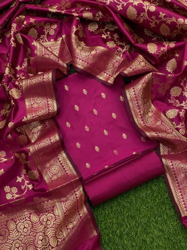 Exclusive_Banarasi_Unstitched_Salwar_kameez_with_Dupatta_BANARASI___SUIT_TOP-___silk_katan_zari_weaving_katban_design_DUPATTA-__katan_silk_zari_weaving__design__Bottom.__Plain_silk_katan_2.50_meter_each