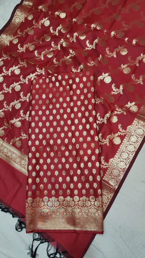 Exclusive_Banarasi_Unstitched_Salwar_kameez_with_Dupatta*___*BANARASI_SUIT*__*TOP-_Kataan_Silk_with_zari_Buta___*DUPATTA-_Kataan_Silk_with_Zari_Jaal_*BOTTOM-*_Silk_plain__*2.50_meter_each*