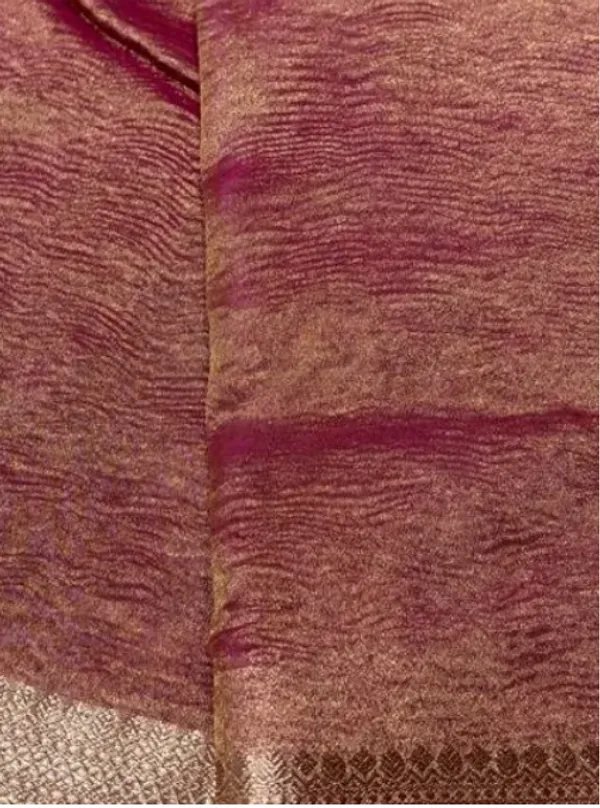 Baby_Pink_Crush_Tissue_Golden_Zari_Border_Banarasi_Saree_With_Blouse_Piece