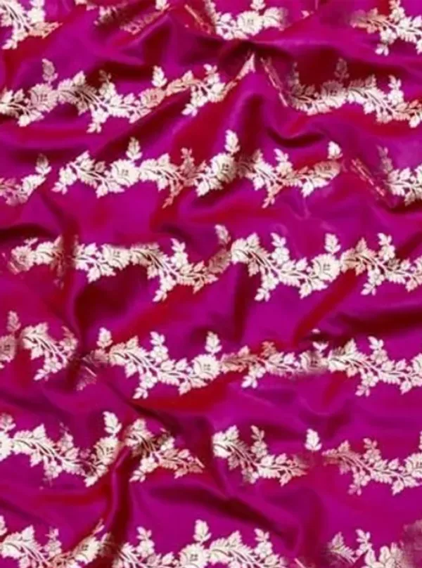 Baby_Pink_Banarasi_Kataan_Silk_Golden_Zari_Buta_Weaving_Unstitched_Suit_Dupatta_With_Bottom