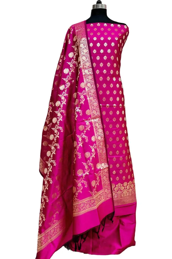 Exclusive_Banarasi_Unstitched_Salwar_kameez_with_Dupatta*___*BANARASI_SUIT*__*TOP-_Kataan_Silk_with_zari_Buta___*DUPATTA-_Kataan_Silk_with_Zari_Jaal_*BOTTOM-*_Silk_plain__*2.50_meter_each*