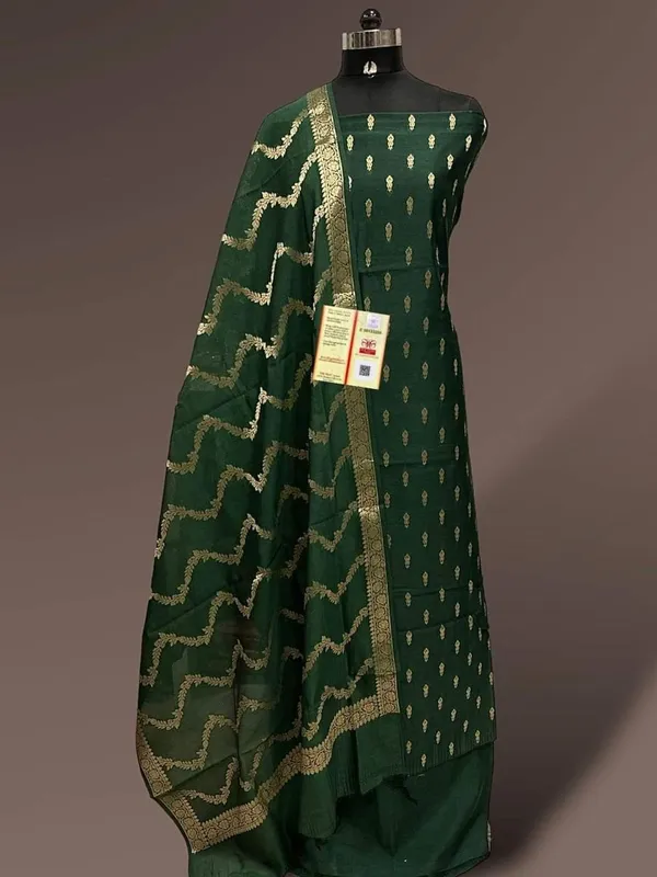 Exclusive_Banarasi_Unstitched_Salwar_kameez_with_Dupatta??*___*BANARASI_SUIT*__*TOP-_Kataan_Silk_with_zari_Buta___*DUPATTA-_Kataan_Silk_with_Zari_Zigzag_*BOTTOM-*_Silk_plain__*2.50_meter_each*