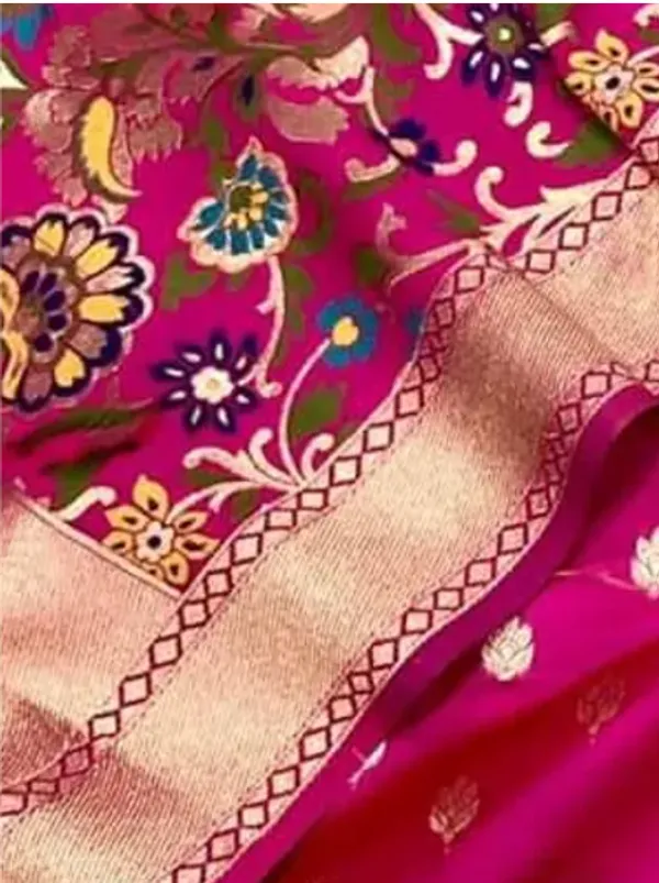 Baby_Pink_Banarasi_Katan_Silk_Zari_Buti_Suit_With_Silk_Minakari_Dupatta_&_Plain_Bottom