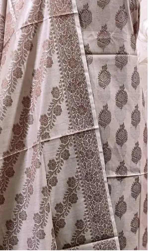 White_Chanderi_Silk_Resham_Mina_Buta_Suit_Dupatta_With_Bottom
