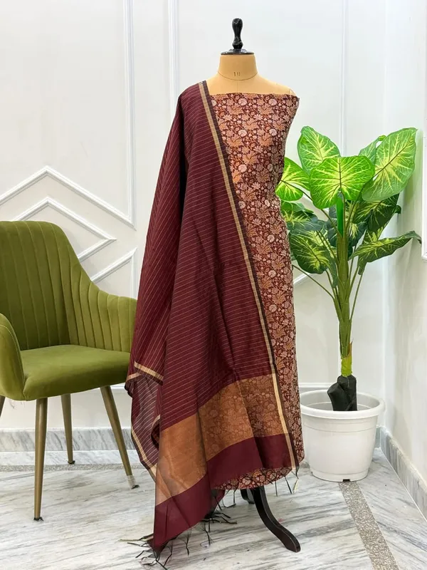 Exclusive_Banarasi_Unstitched_Salwar_kameez_with_Dupatta*___*BANARASI_SUIT*__*TOP-_Kataan_Silk_with_zari_Buta___*DUPATTA-_Kataan_Silk_with_Zari_Jaal_*BOTTOM-*_Silk_plain__*2.50_meter_each*