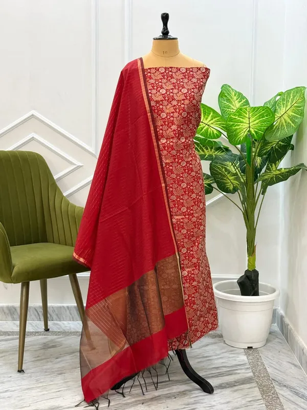 Exclusive_Banarasi_Unstitched_Salwar_kameez_with_Dupatta*___*BANARASI_SUIT*__*TOP-_Kataan_Silk_with_zari_Buta___*DUPATTA-_Kataan_Silk_with_Zari_Jaal_*BOTTOM-*_Silk_plain__*2.50_meter_each*