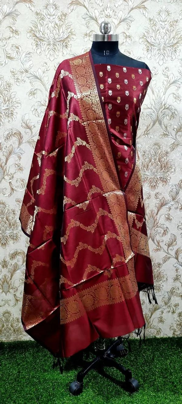 Exclusive_Banarasi_Unstitched_Salwar_kameez_with_Dupatta*___*BANARASI_SUIT*__*TOP-_Kataan_Silk_with_zari_Buta___*DUPATTA-_Kataan_Silk_with_Zari_Jaal_*BOTTOM-*_Silk_plain__*2.50_meter_each*