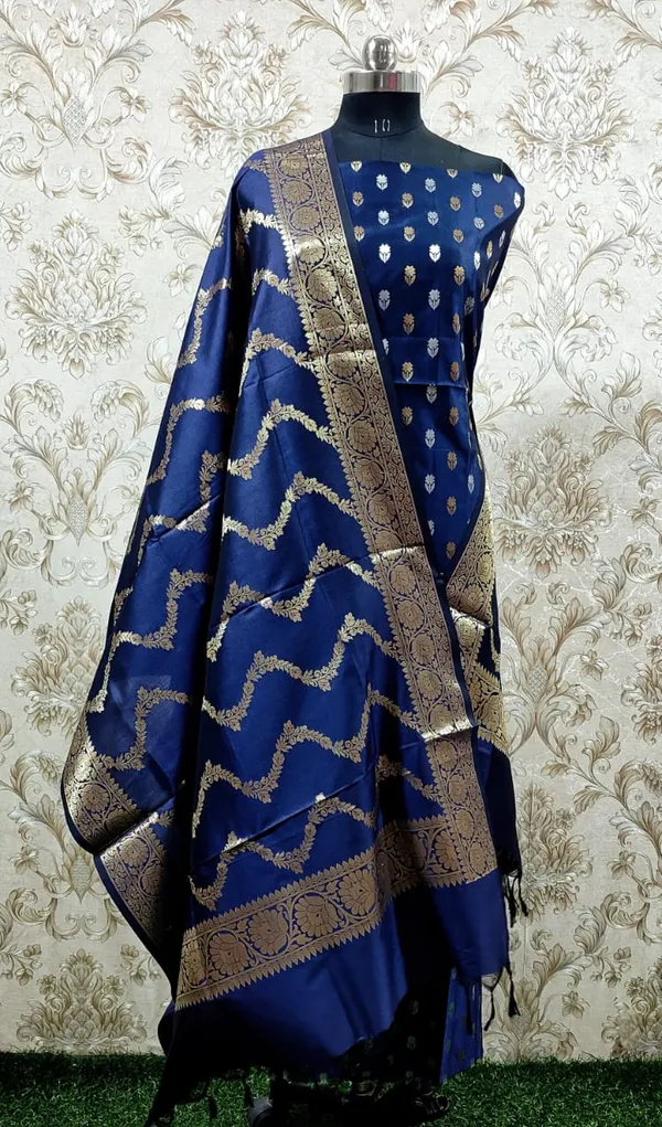 Exclusive_Banarasi_Unstitched_Salwar_kameez_with_Dupatta*___*BANARASI_SUIT*__*TOP-_Kataan_Silk_with_zari_Buta___*DUPATTA-_Kataan_Silk_with_Zari_Jaal_*BOTTOM-*_Silk_plain__*2.50_meter_each*