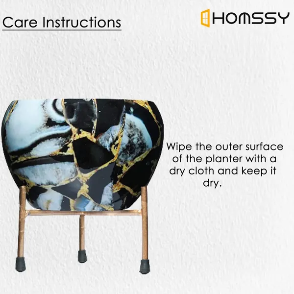 Black_&_Gold_Printed_Metal_Planter_With_Tripod_Metal_Stand_Marble_Rust_Free_Designer_Metallic_Pots_With_Stand_|_For_Living_Room_(Plants_Not_Included)