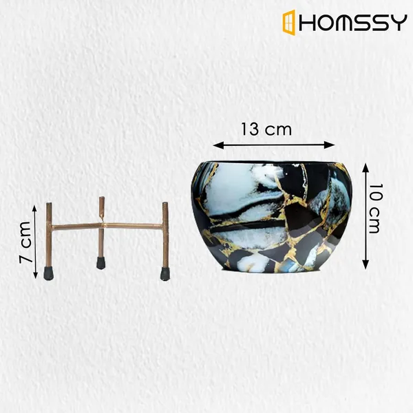 Black_&_Gold_Printed_Metal_Planter_With_Tripod_Metal_Stand_Marble_Rust_Free_Designer_Metallic_Pots_With_Stand_|_For_Living_Room_(Plants_Not_Included)