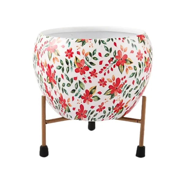 Pink_Iron_Meena_Pot_With_Stand_Elegant_Decorative_Planter_|_For_Indoor_And_Outdoor_Use