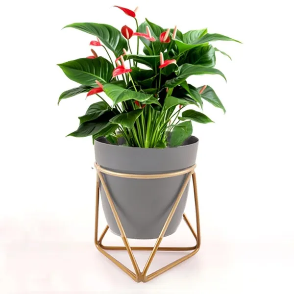 Grey_Small_Pot_With_Gold_Stand__Elegant_Decorative_Planter_|_For_Indoor_And_Outdoor_Use