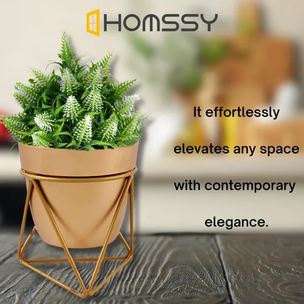 Gold_Small_Pot_With_Gold_Stand__Elegant_Decorative_Planter_|_For_Indoor_And_Outdoor_Use