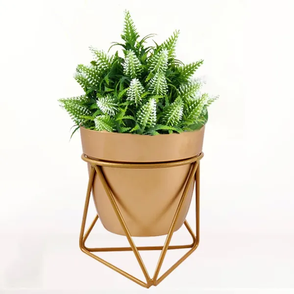 Gold_Small_Pot_With_Gold_Stand__Elegant_Decorative_Planter_|_For_Indoor_And_Outdoor_Use