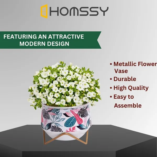 Metal_Pot_With_Stand_(6._5_Inch)__Elegant_Decorative_Planter_|_For_Indoor_And_Outdoor_Use