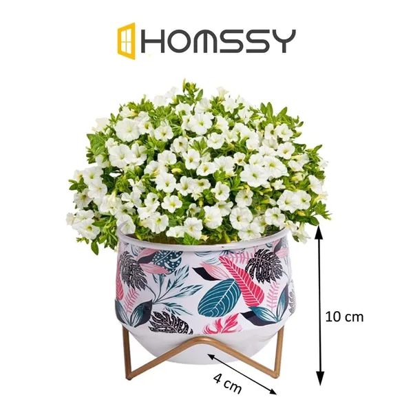 Metal_Pot_With_Stand_(6._5_Inch)__Elegant_Decorative_Planter_|_For_Indoor_And_Outdoor_Use
