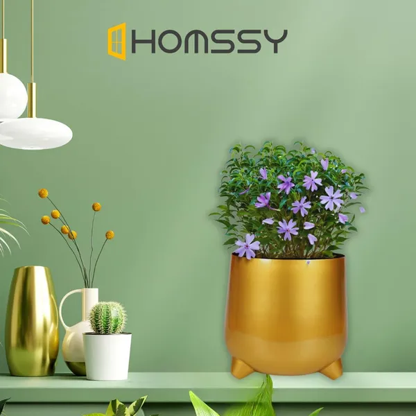 Gold_Iron_Finish_Pot_Metal_Pot_Elegant_And_Durable_Indoor/Outdoor_Planter_|_For_Home_And_Garden_Decor