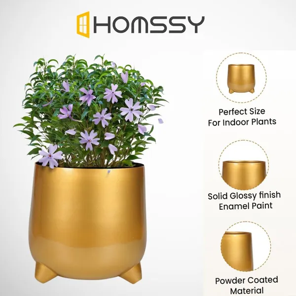 Gold_Iron_Finish_Pot_Metal_Pot_Elegant_And_Durable_Indoor/Outdoor_Planter_|_For_Home_And_Garden_Decor