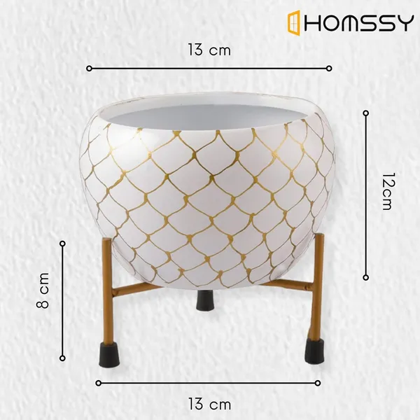 White_Iron_Designer_Pot_Elegant_Decorative_Planter_|_For_Indoor_And_Outdoor_Use
