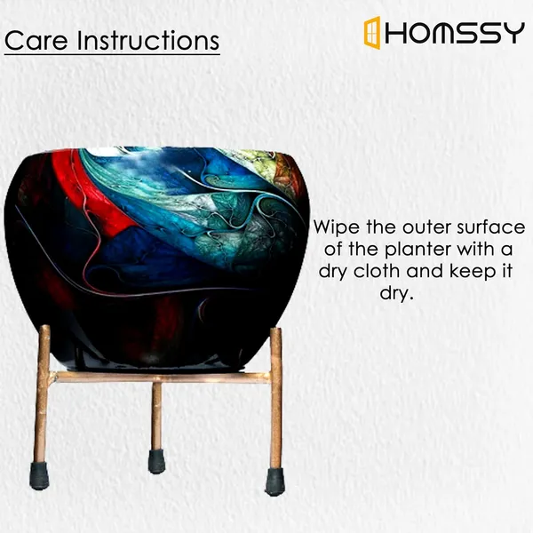 Printed_Metal_Planter_With_Tripod_Metal_Stand_Rust_Free_Designer_Metallic_Pots_With_Stand_Metal_Plant_Pots_|_For_Living_Room_(Plants_Not_Included)