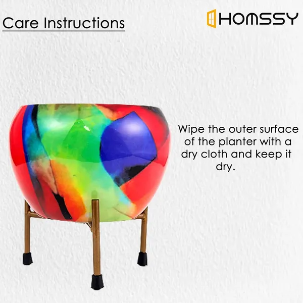 Printed_Metal_Rust_Free_Designer_Planter_With_Tripod_Metal_Stand_|_For_Living_Room_(Plants_Not_Included)