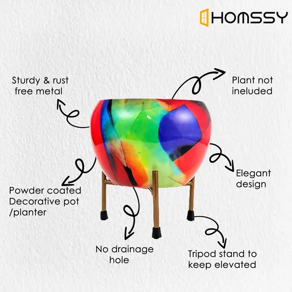 Printed_Metal_Rust_Free_Designer_Planter_With_Tripod_Metal_Stand_|_For_Living_Room_(Plants_Not_Included)