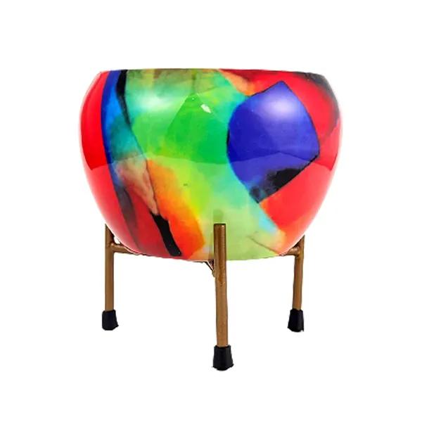 Printed_Metal_Rust_Free_Designer_Planter_With_Tripod_Metal_Stand_|_For_Living_Room_(Plants_Not_Included)
