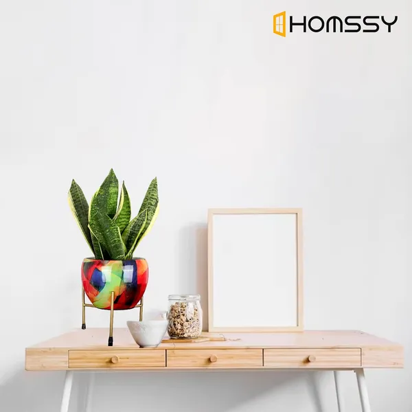 Printed_Metal_Rust_Free_Designer_Planter_With_Tripod_Metal_Stand_|_For_Living_Room_(Plants_Not_Included)