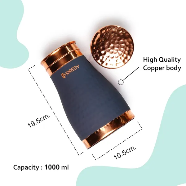 Grey_&_Copper_Hammered_Pure_Copper_Curved_Jar_Bedside_With_Inbuilt_Glass_Vessel_Premium_Silicon_Coating_Water_Bottle