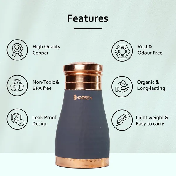 Grey_&_Copper_Hammered_Pure_Copper_Curved_Jar_Bedside_With_Inbuilt_Glass_Vessel_Premium_Silicon_Coating_Water_Bottle