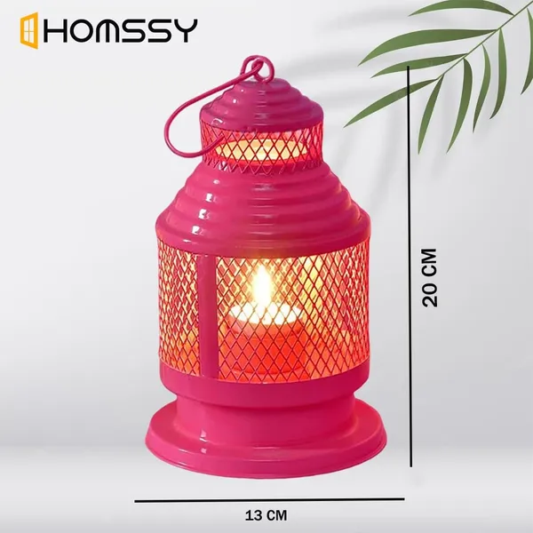 Red_Handcrafted_Metal_Hanging_Lantern_(8_*_5_Inch)_Gift_|_For_Every_Occasion_Tea_Light_Candle