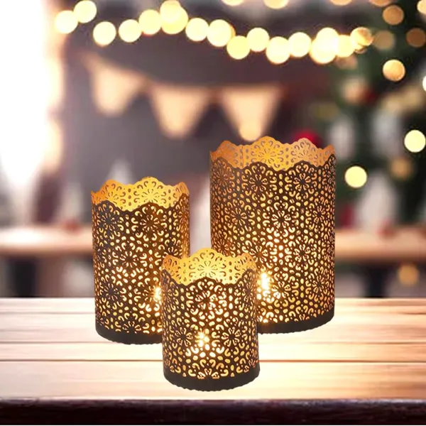 Pack_Of_3_Gold_Handcrafted_Metal_Border_Votive_Goden_Tea_Light_Candle_Holder_Gift_|_For_Every_Occasion