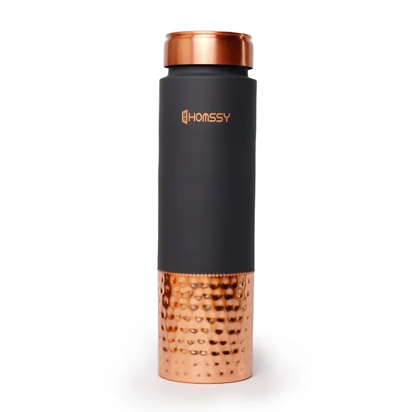 Grey_Hammred_Pure_Copper_Silicone_Coating_With_Leak_Proof_Lid_Premium_Water_Bottle