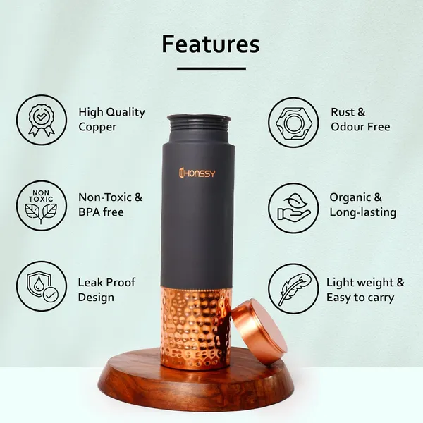 Grey_Hammred_Pure_Copper_Silicone_Coating_With_Leak_Proof_Lid_Premium_Water_Bottle