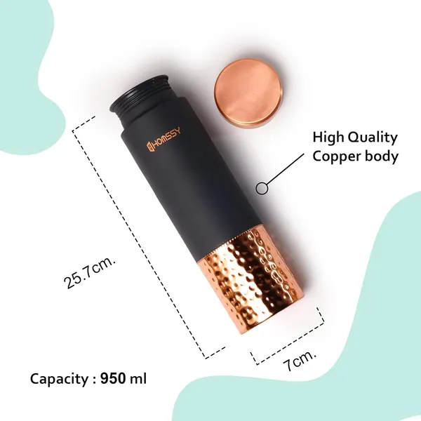 Grey_Hammred_Pure_Copper_Silicone_Coating_With_Leak_Proof_Lid_Premium_Water_Bottle