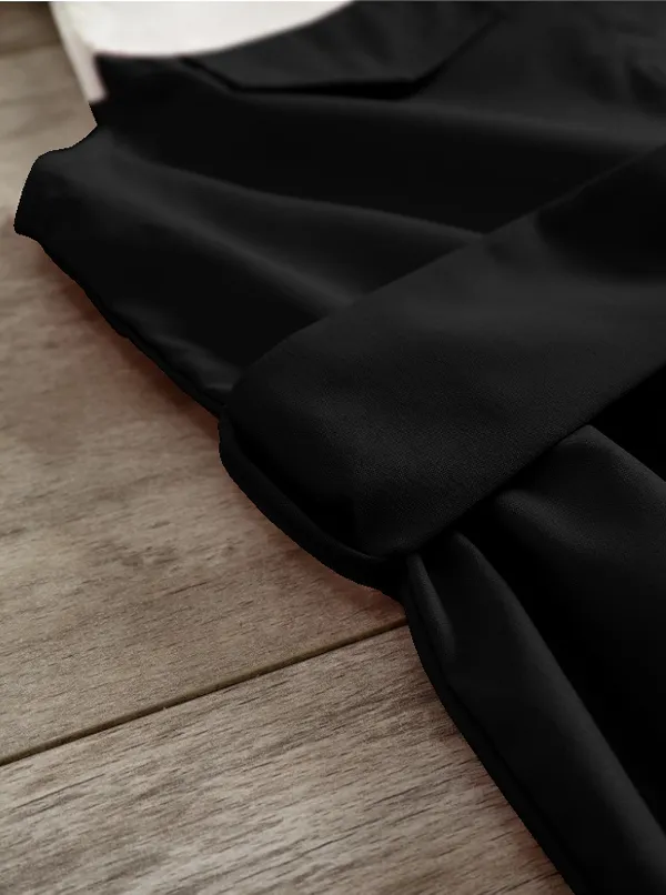 Black_And_White_Sleeveless_Shirt_Dress_With_Bow_Belt_For_Girls