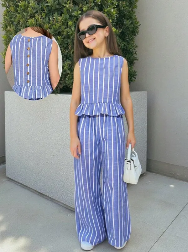 Blue_&_White_Striped_Peplum_Jumpsuit_For_Girls