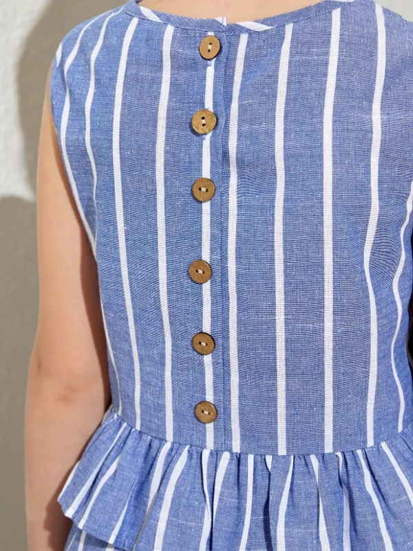 Blue_&_White_Striped_Peplum_Jumpsuit_For_Girls